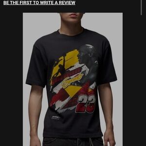 Jordan Black Tee with Yellow and Red Graphic
